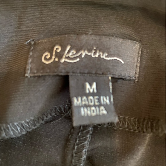 Black cold shoulder Cocktail dress with pearl & rhinestone sleeves S. Levine Med - Picture 14 of 16